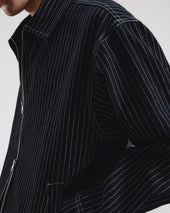 Jaket Ritsleting Ganda Kotak-kotak Denim Bergamo
