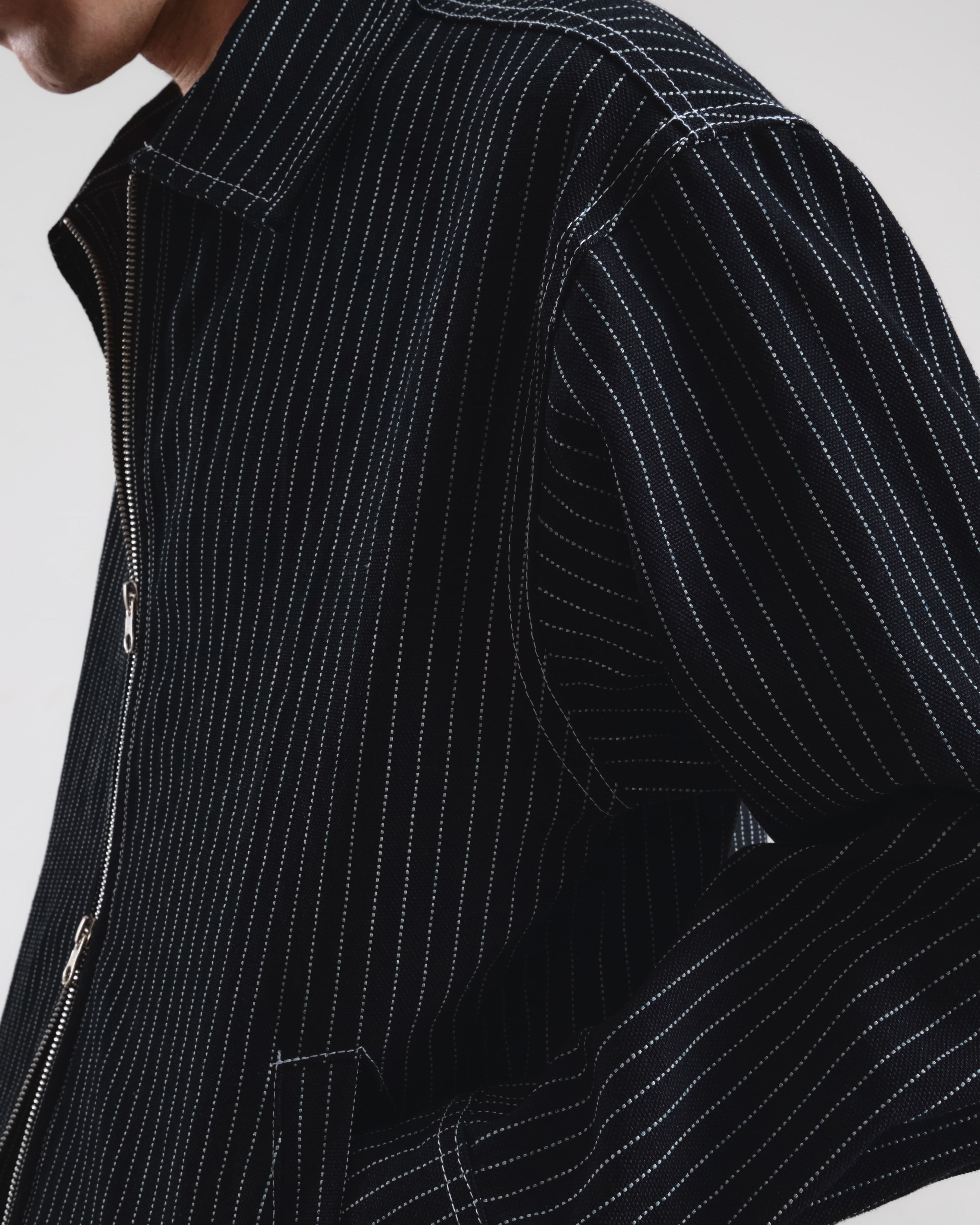 Bergamo Denim Boxy Double Zip Jacket