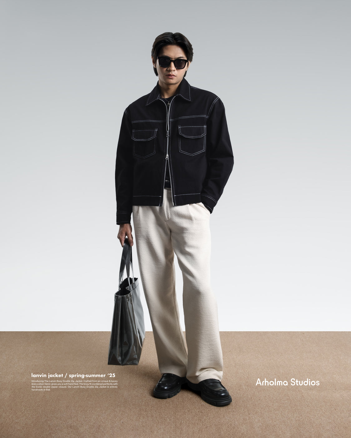 Lanvin Boxy Double Zip Jacket Black
