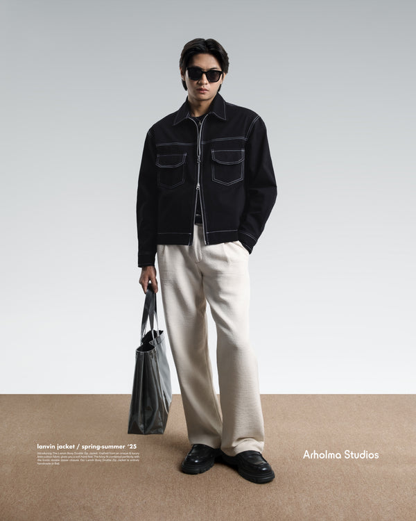 Lanvin Boxy Double Zip Jacket Black