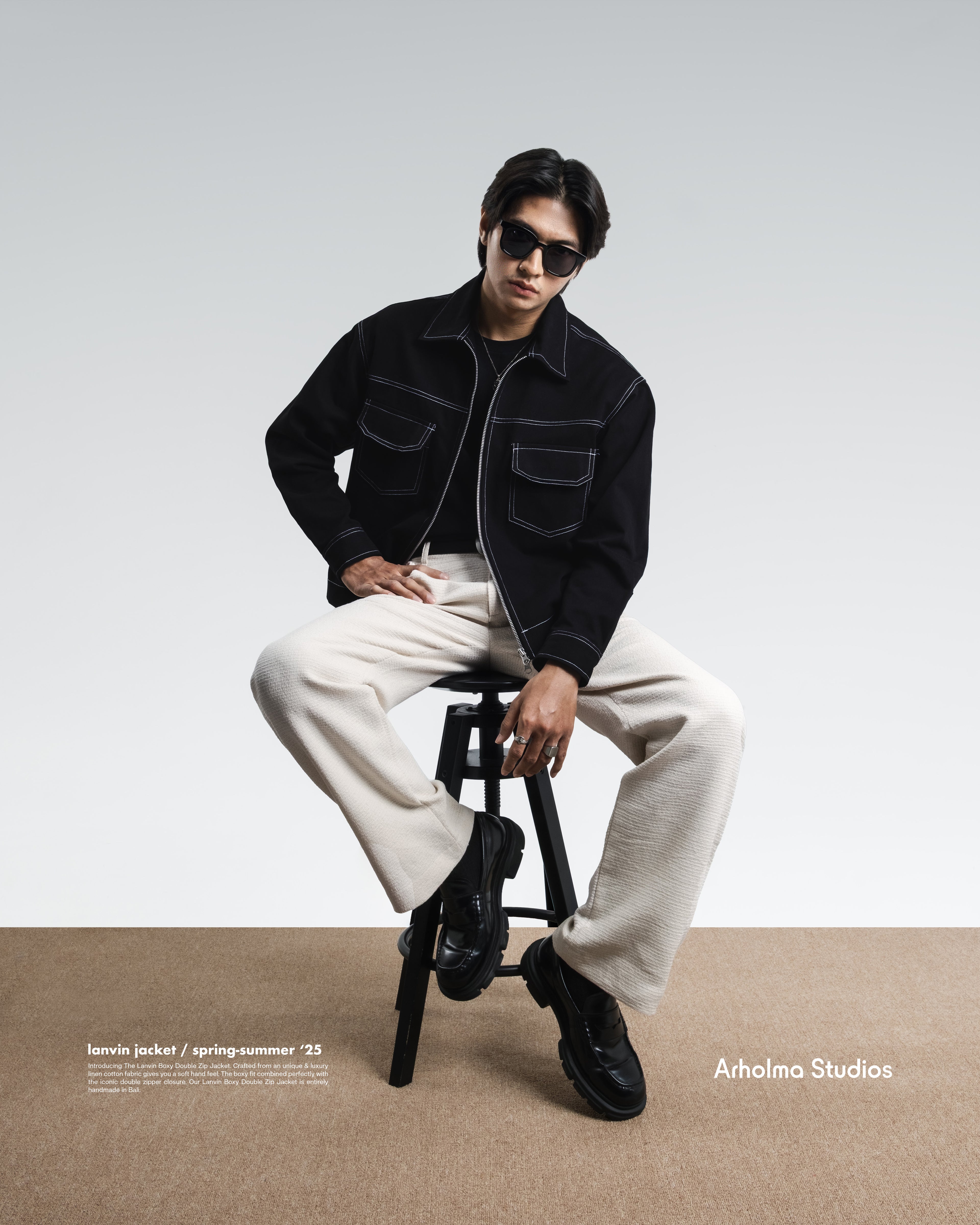 Lanvin Boxy Double Zip Jacket Black