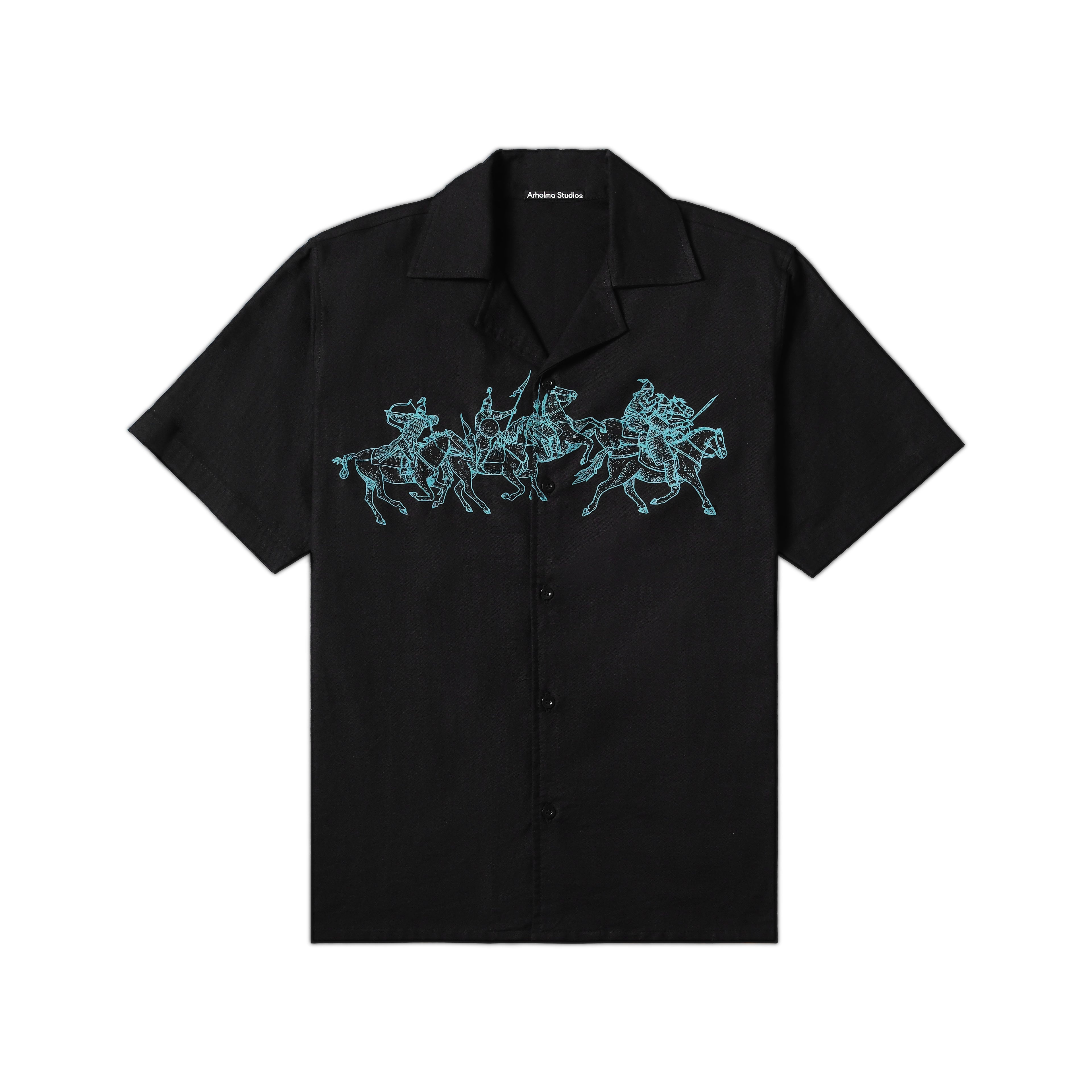 Oversized Shirt Cavalry Emerald Black