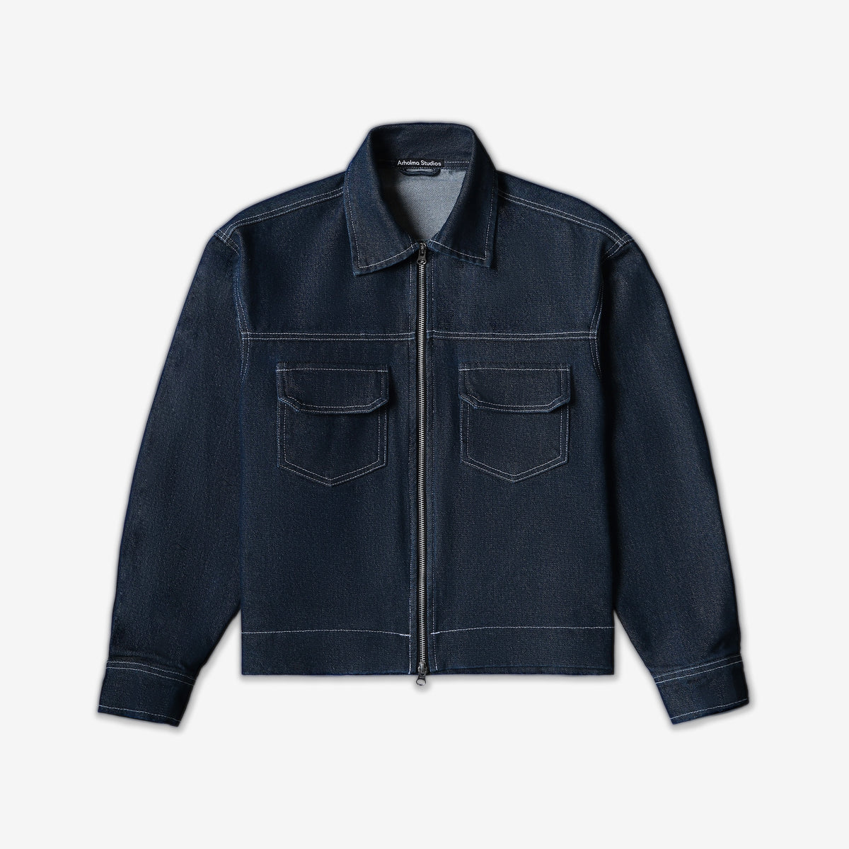 Arholma Studios -  Denim Boxy Double Zip Jacket 'Lanvin' Savage Blue