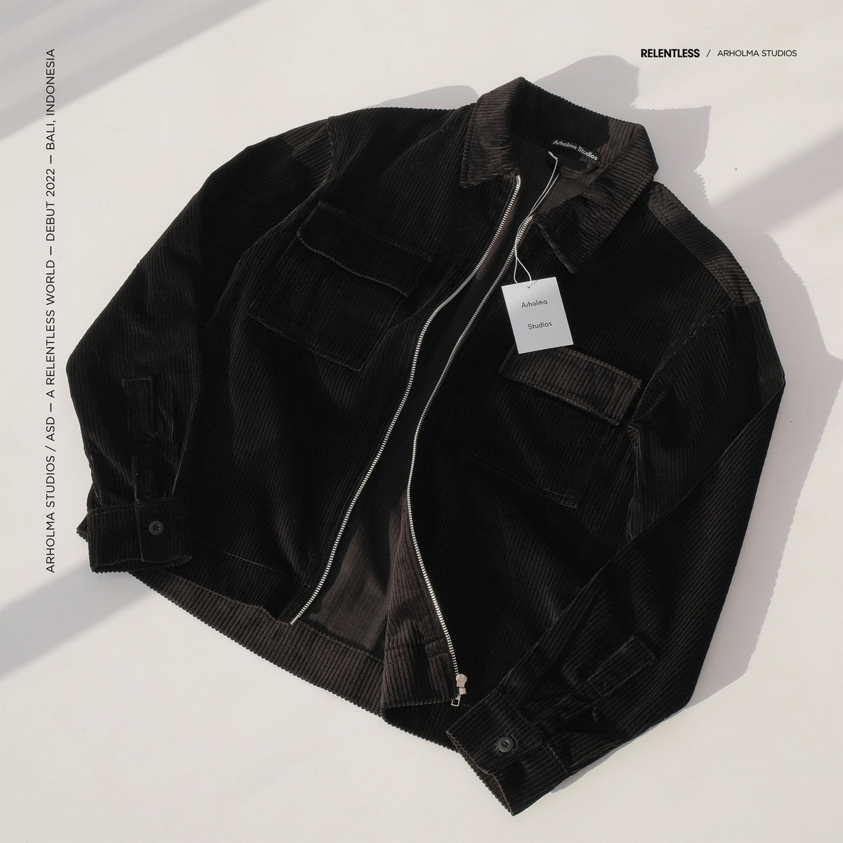 Arholma Studios - Corduroy Zip Jacket 'Hiraeth' Black