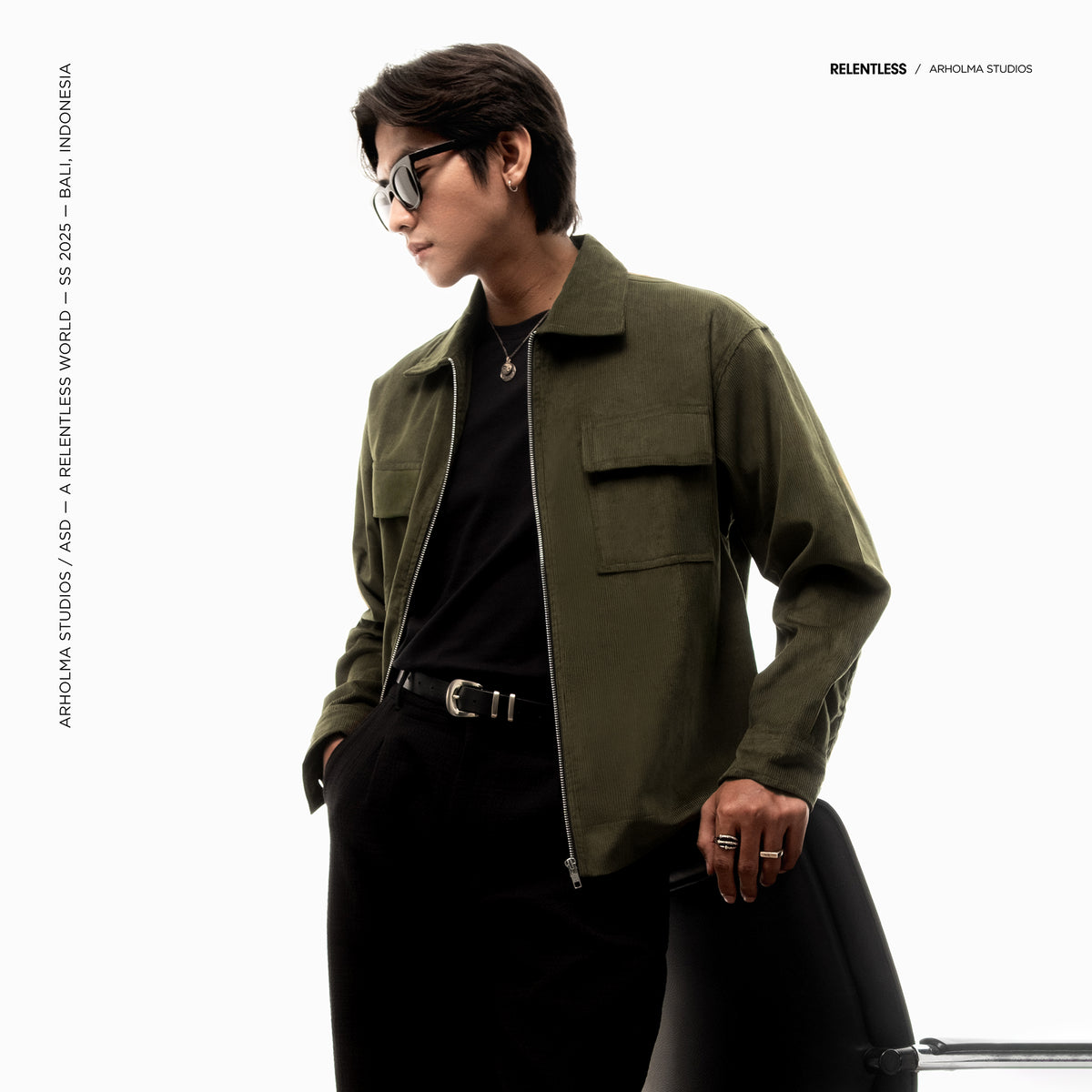 Arholma Studios - Corduroy Zip Jacket 'Hiraeth' Olive