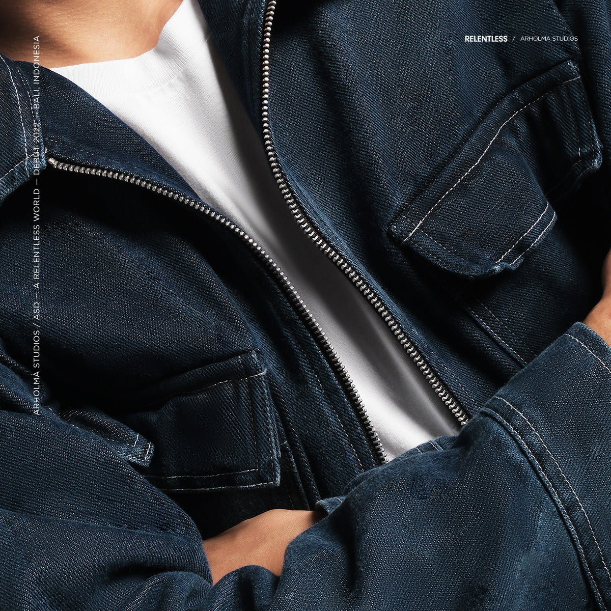 Arholma Studios - Denim Zip Jacket 'Hiraeth' Savage Blue