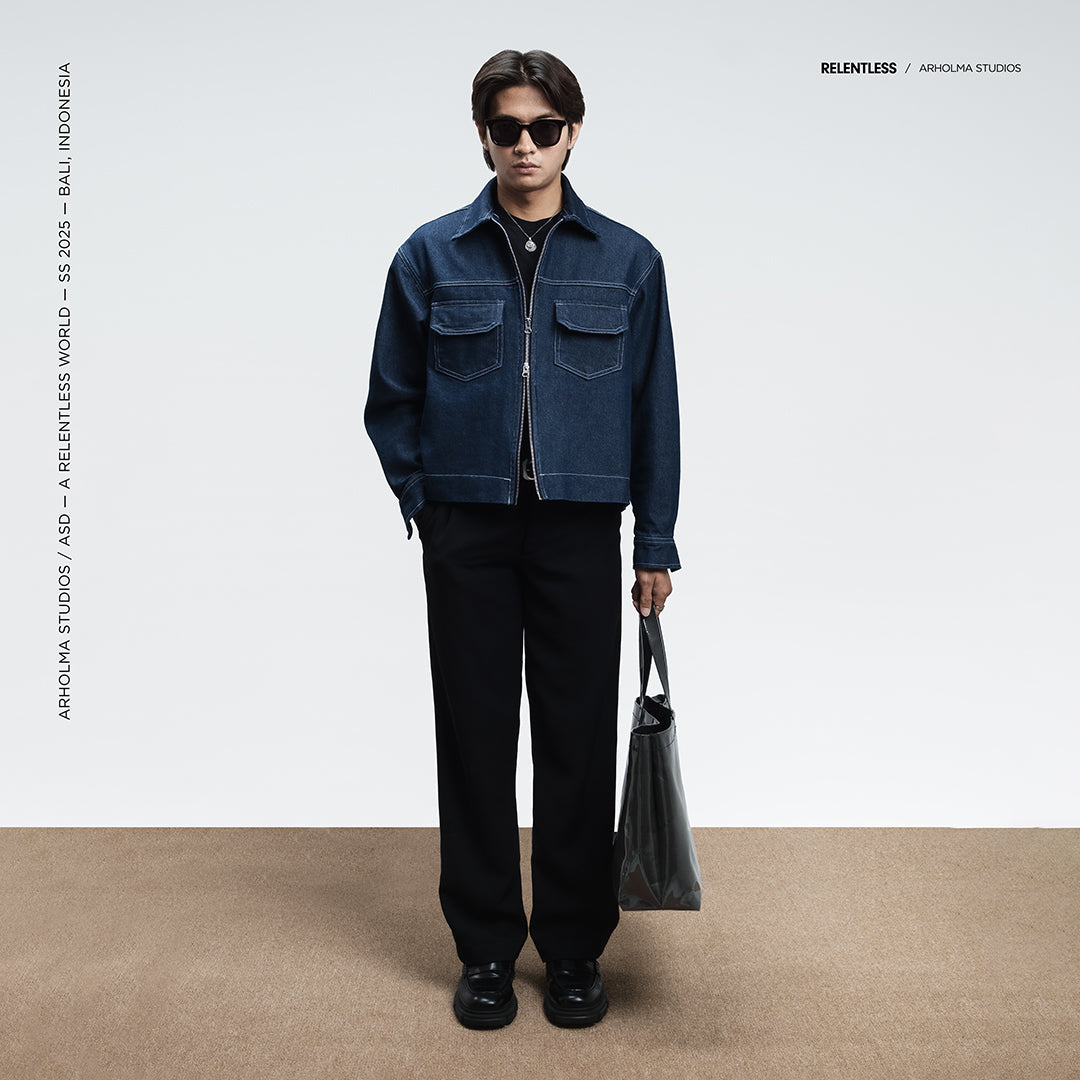Arholma Studios -  Denim Boxy Double Zip Jacket 'Lanvin' Savage Blue