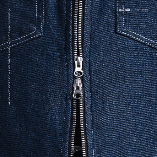 Arholma Studios -  Denim Boxy Double Zip Jacket 'Lanvin' Savage Blue