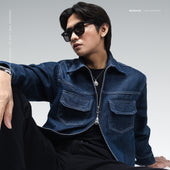 Arholma Studios -  Denim Boxy Double Zip Jacket 'Lanvin' Savage Blue