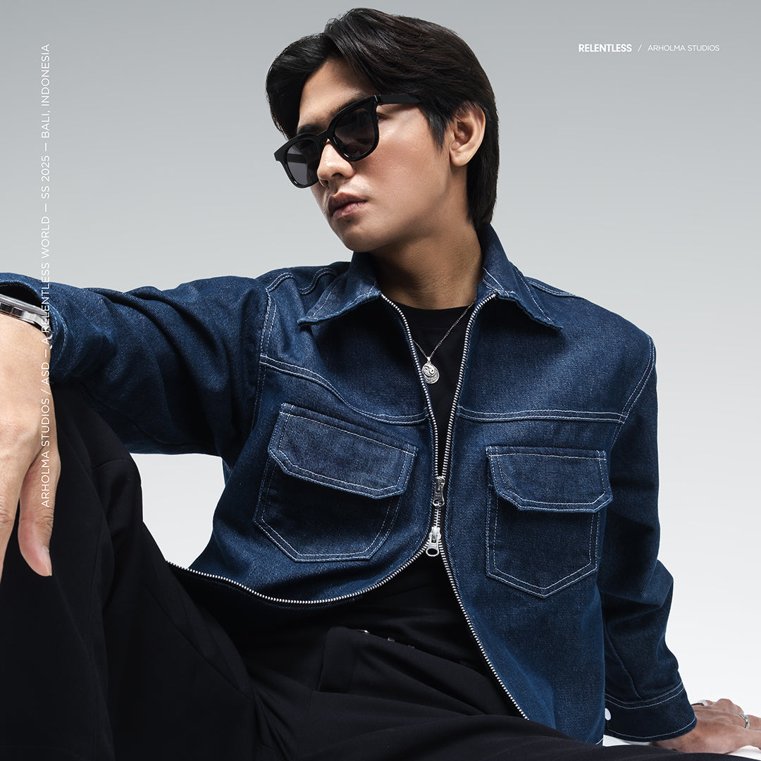 Arholma Studios -  Denim Boxy Double Zip Jacket 'Lanvin' Savage Blue