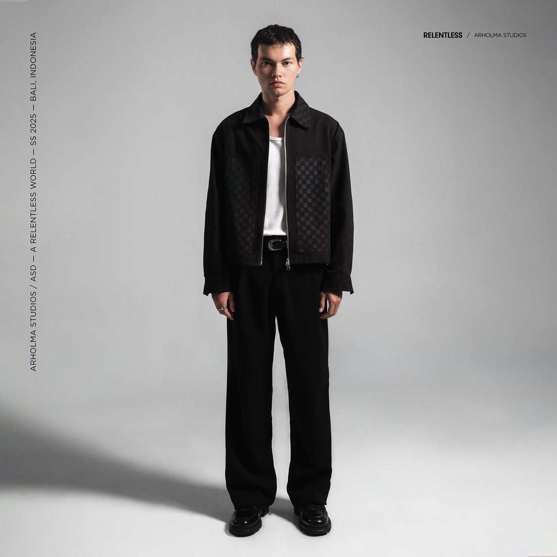 Arholma Studios -  Boxy Double Zip Jacket 'Louis' Black
