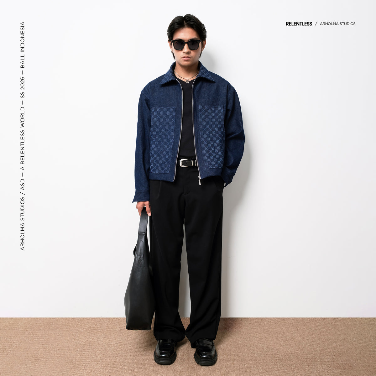 Arholma Studios -  Denim Boxy Zip Jacket 'Louis' Savage Blue