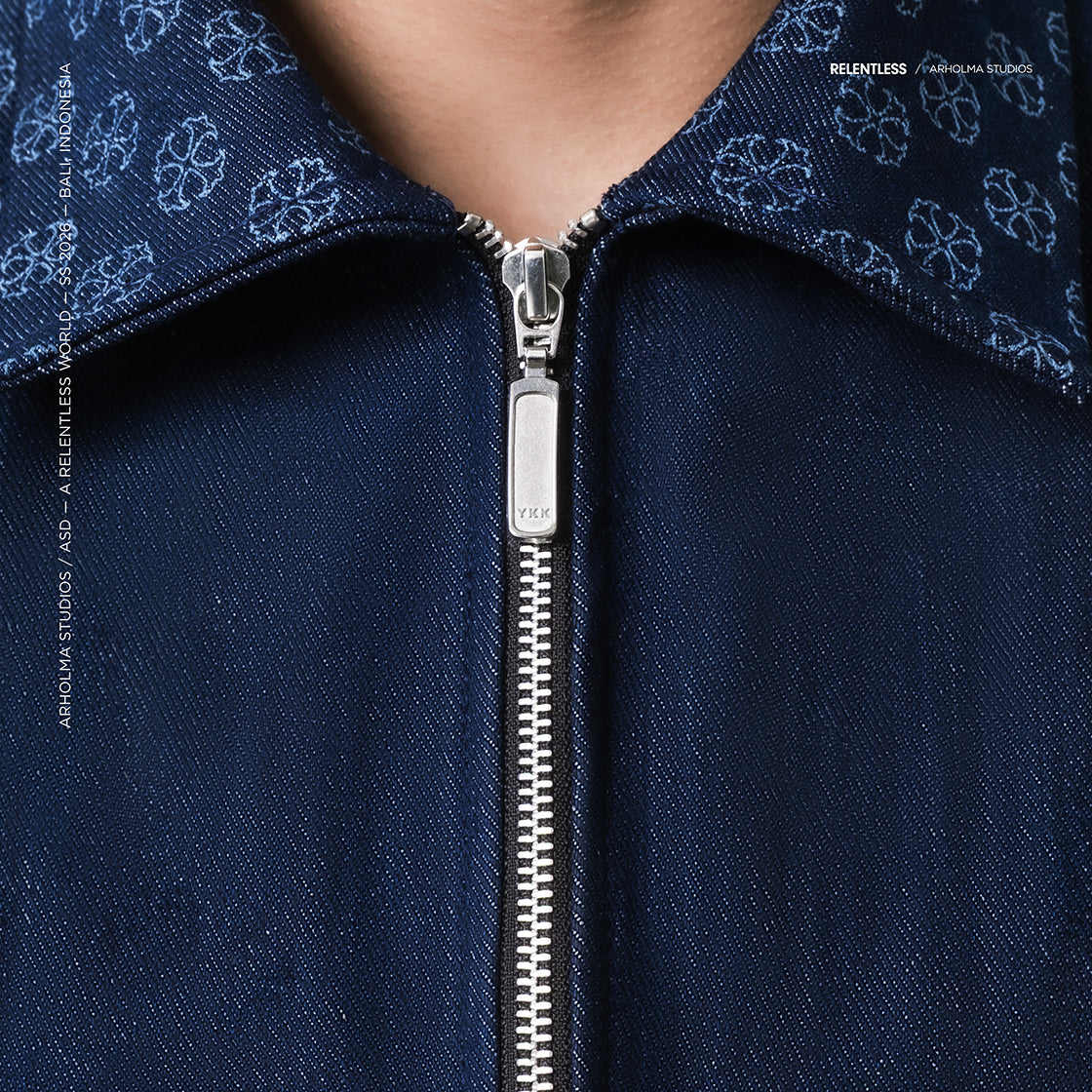 Arholma Studios -  Denim Boxy Zip Jacket 'Louis' Savage Blue