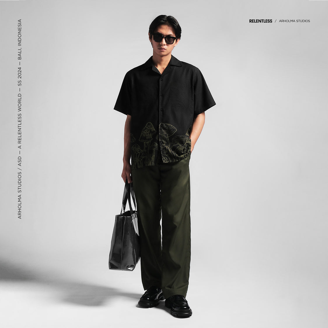 Mushroom Oversized Shirt Black