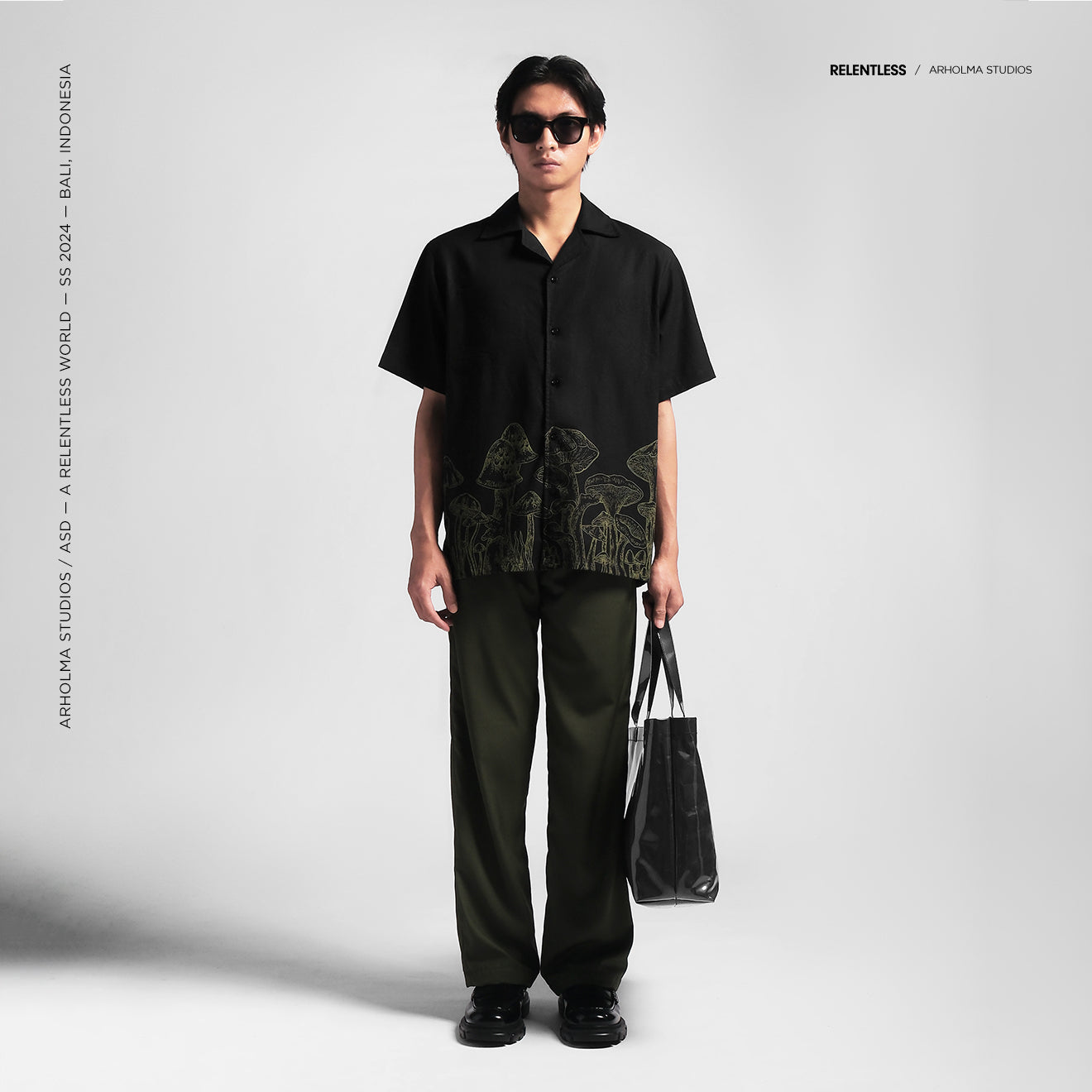 Mushroom Oversized Shirt Black