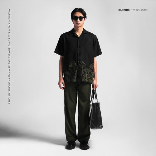 Mushroom Oversized Shirt Black