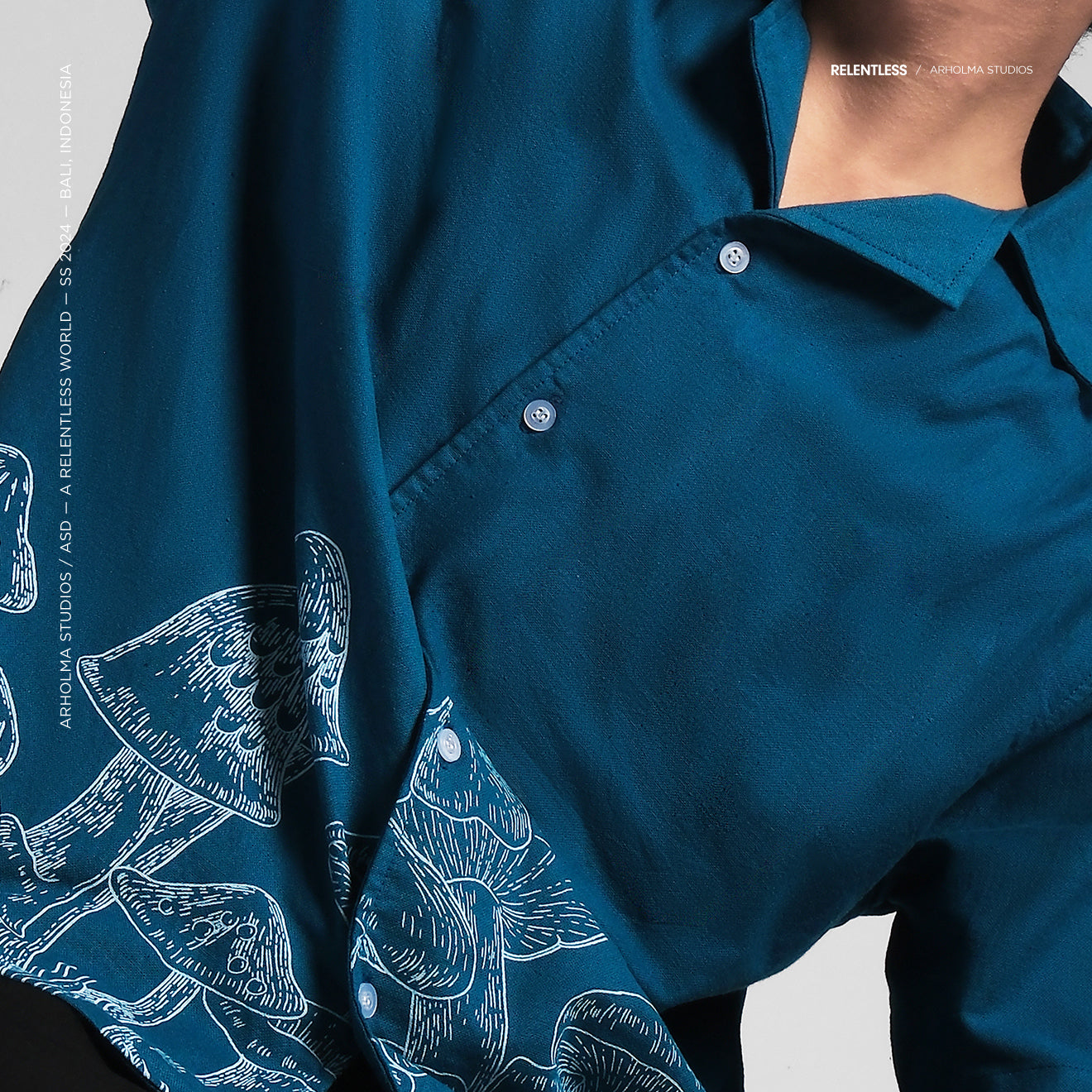Mushroom Oversized Shirt Turqouise