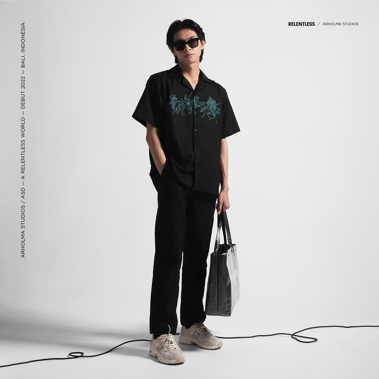 Oversized Shirt Cavalry Emerald Black