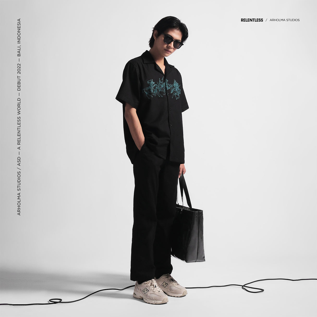Oversized Shirt Cavalry Emerald Black