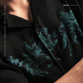 Oversized Shirt Cavalry Emerald Black