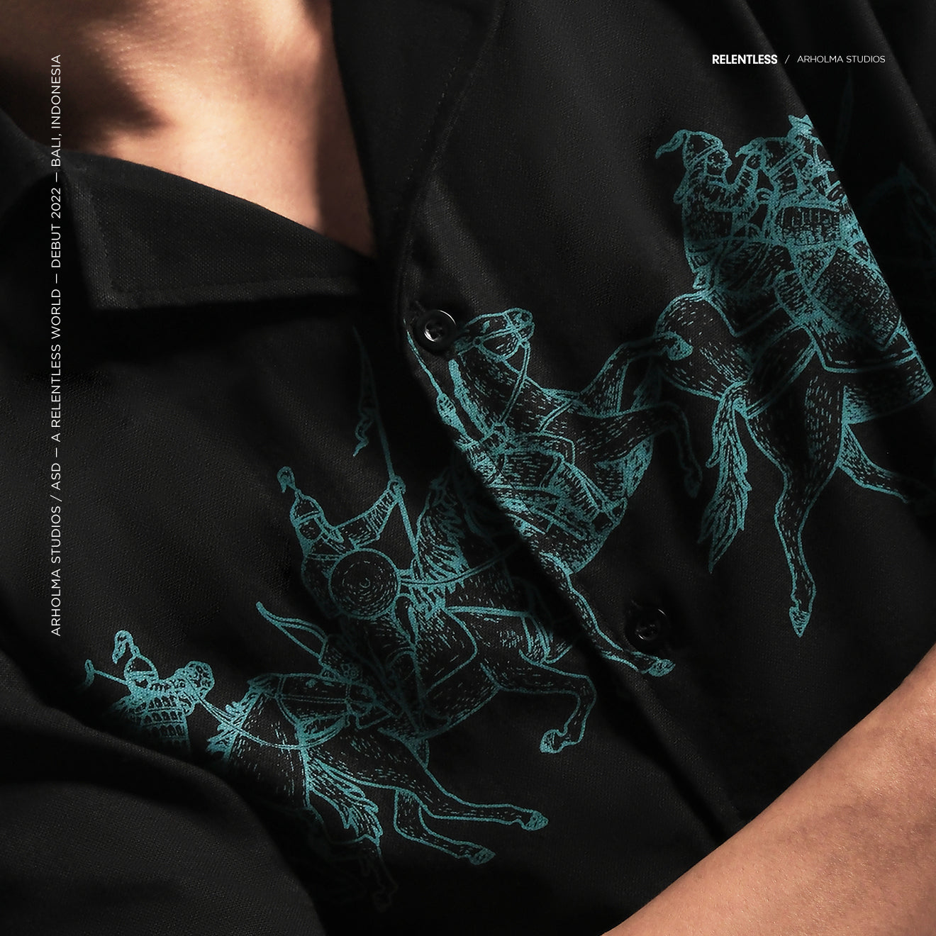 Oversized Shirt Cavalry Emerald Black