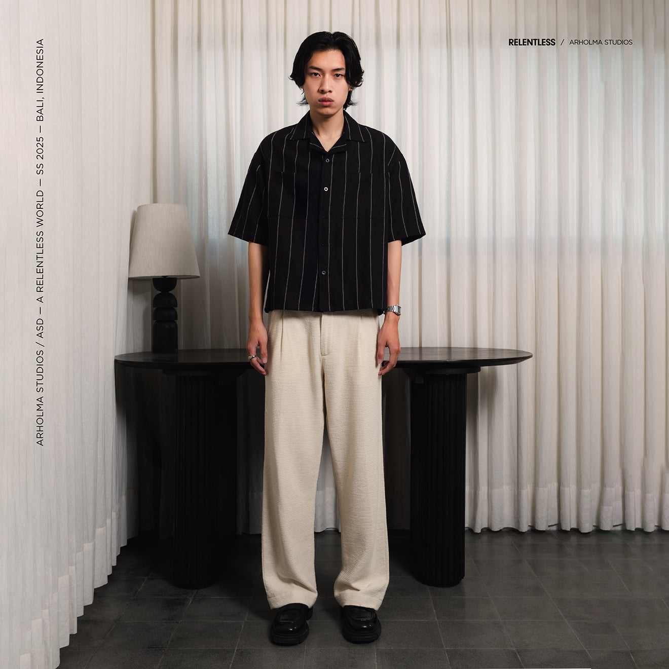 Boxy Shirt Hugos Black Striped