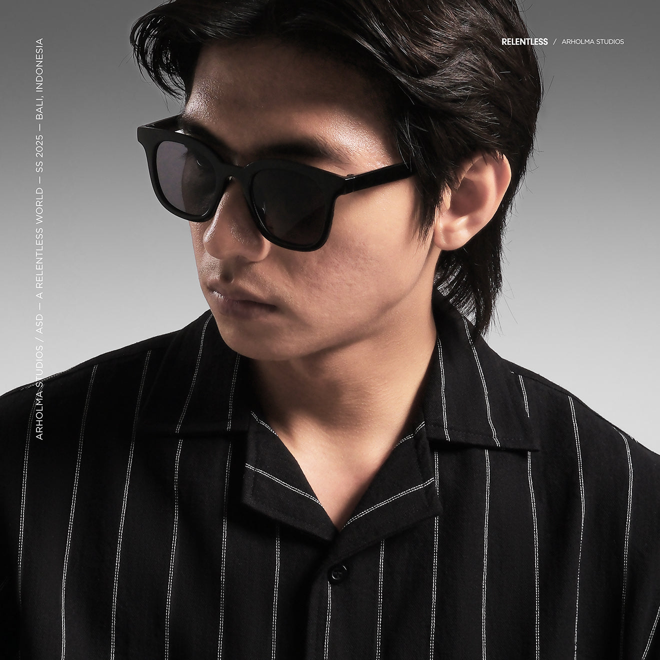 Oversized Shirt Merino Black Striped